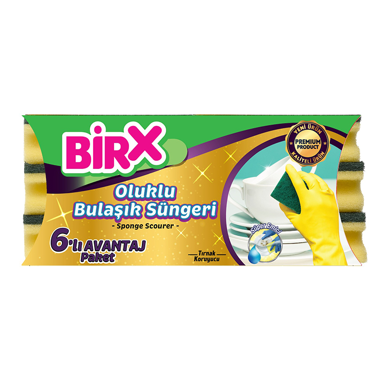 Oluklu Sünger 6 lı premium