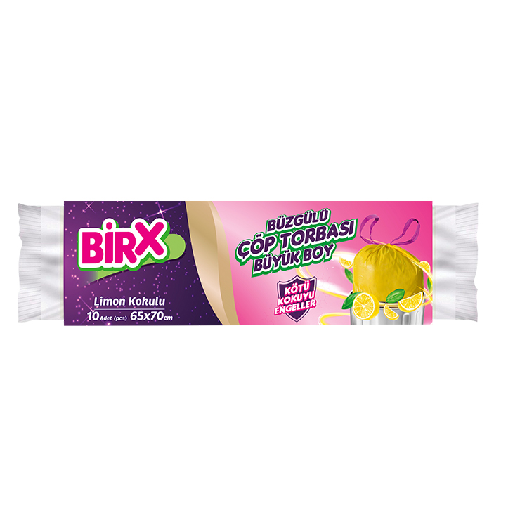 Çöp Torbası Büzgülü Limon Kokulu Büyük Boy