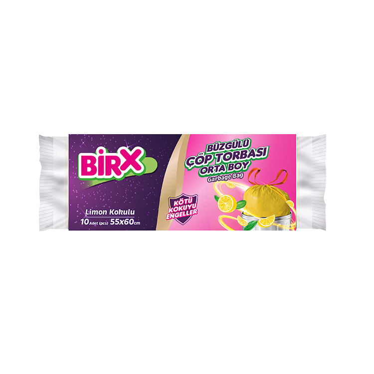Çöp Torbası Büzgülü Limon Kokulu Orta Boy